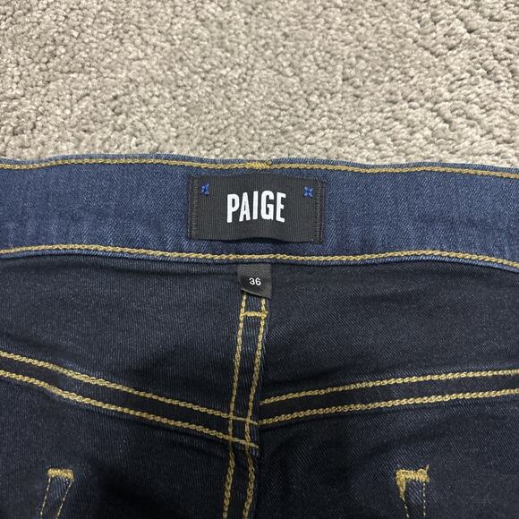 Paige Jeans Mens Size 36 Blue Federal Dark Wash Slim Straight Premium Denim - Picture 2 of 6